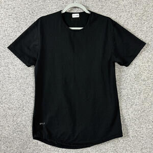 BYLT Men's Size Medium Black Polka Fot Drop Cut Short Sleeve Lux T-Shirt